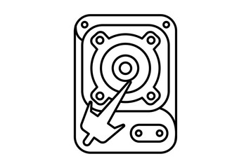 HDD flat icon minimalist technology symbol pc hardware sign artwork