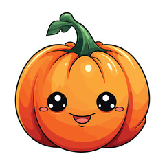 Obraz premium Hand drawn flat Halloween pumpkin vector