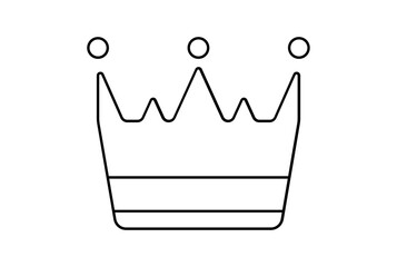 crown line icon minimalist king symbol art royal sign artwork