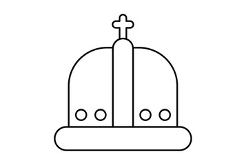 crown line icon minimalist king symbol art royal sign artwork