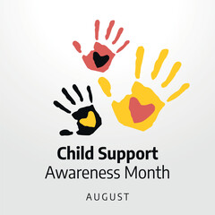 Fototapeta premium Child Support Awareness Month design template for celebration. hand vector design. child silhouette. child support design template.