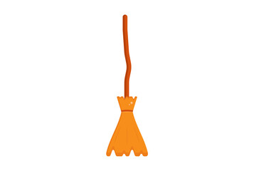 Broom illustration Halloween app icon web symbol artwork sign
