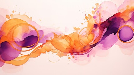 Abstract colorful watercolor design background in orange, pink and purple colors