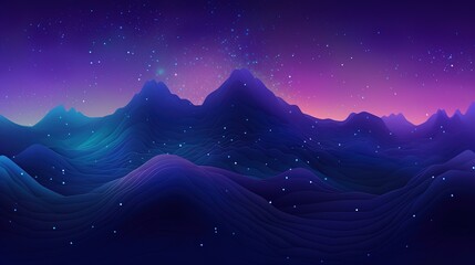 Obraz premium Night starry landscapes papercut digital background