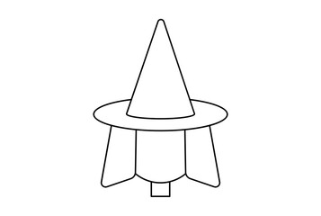 witch flat icon Halloween minimalistic line symbol black outline sign artwork