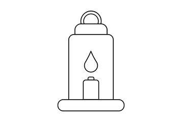 lamp flat icon Halloween minimalistic line symbol black outline sign artwork