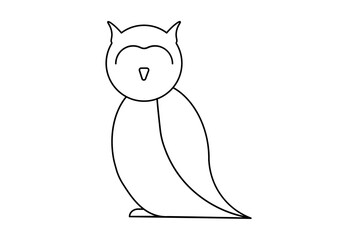 owl flat icon Halloween minimalistic line symbol black outline sign artwork