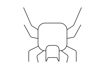 spider flat icon Halloween minimalistic line symbol black outline sign artwork