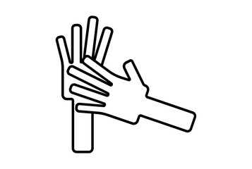 clap hand icon gesture line symbol web app sign