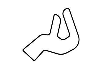 delicious hand icon gesture line symbol web app sign