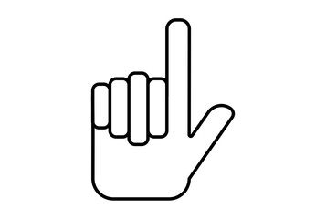 Fototapeta premium one finger hand icon gesture line symbol web app sign