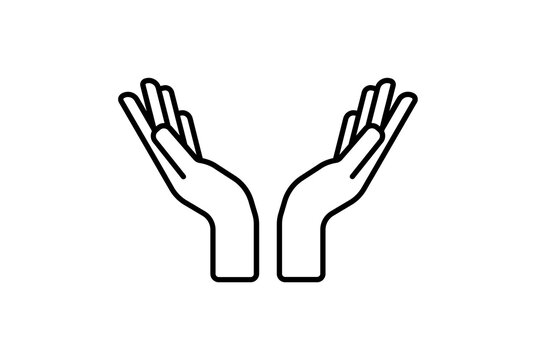 hands hand icon gesture line symbol web app sign