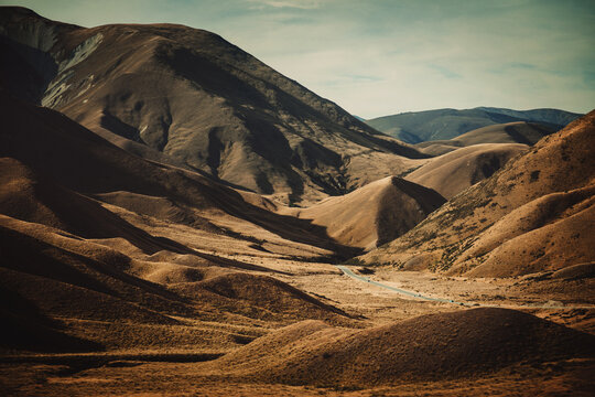 Alpine desert valley road summer