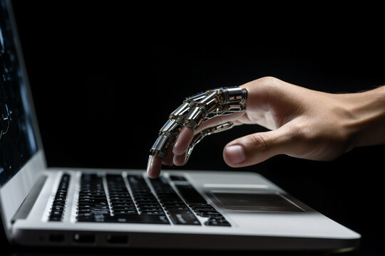Palm hand cyborg bionic science artificial future machine arm robotic futuristic technology digital