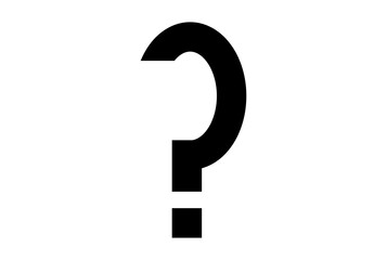question mark flat icon black minimalistic symbol art app web sign