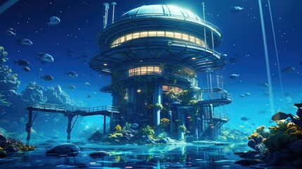 Obraz premium World in the cave. AI generated art illustration.