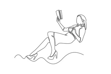 Continuous one line drawing of Happy free people flying, floating and jumping in air. Freedom concept. Doodle vector illustration in simple linear style. 