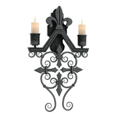 Fototapeta na wymiar 3d rendering gothic ornamented candle holder isolated