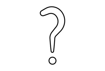 question line icon black ask symbol sign art