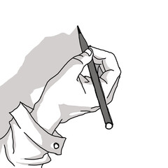 hand holding a pencil