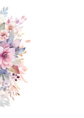 Obraz na płótnie Canvas Hand drawn floral wedding invitation card with frame premium vector