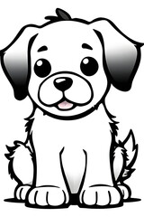 Puppy Coloring Book Page 