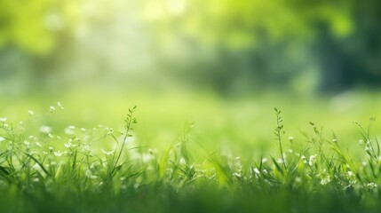 Fototapeta premium Green grass background Generative AI 