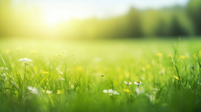 Green grass background Generative AI 