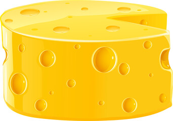 piece of cheese isolated food on white PNG illustration