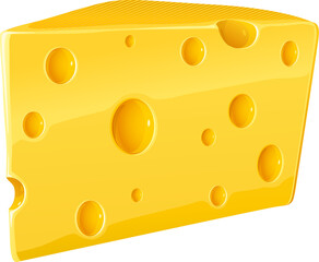  piece of cheese isolated food on white PNG illustration