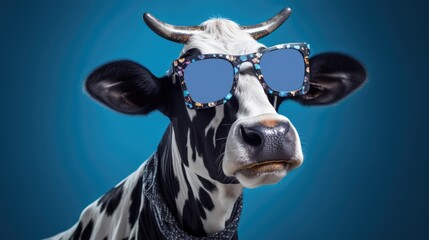 Cow with glasses Generative AI