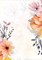 watercolor illustration of colorful flowers border