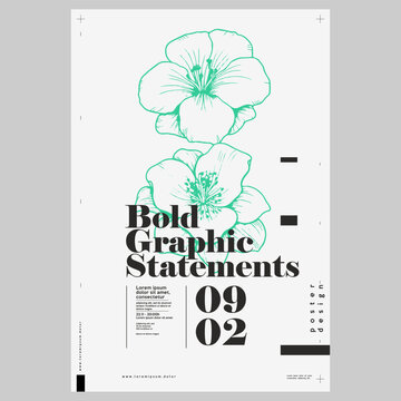 Poster design in modern style.  Typography design. Creative vector template. Book cover design modern. Event poster design. Marketing event banner template. Brochure template layout. 