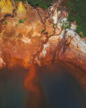 Aerial view of the copper mine of Minas de Rio Tinto near Seville, Andalusia, Spain.
