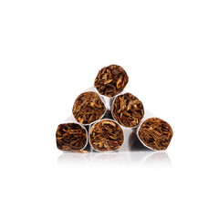 pile cigarette isolated on white background