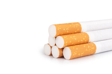 pile cigarette isolated on white background