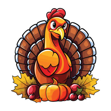 recommend clip art: Cute turkey thanksgiving cartoon vector