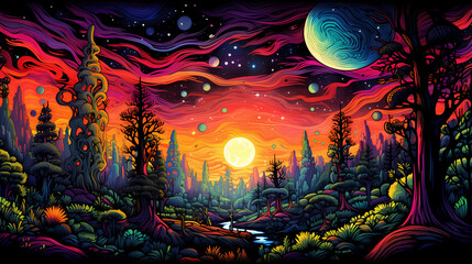 ai generated of a fantastical and enchanting world on the moon that is home to strange and otherworldly aliens, with vibrant colors and intricate patterns that seem to defy the laws of physics, shot i