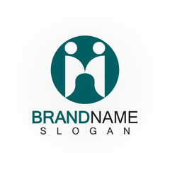 M Letter people concept Logo Template Vector Illustration