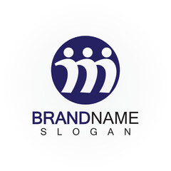 M Letter people concept Logo Template Vector Illustration