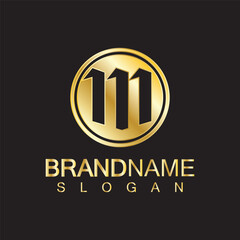 Golden Luxury Letter M Logo Vector Design- Isolated On Blue Background