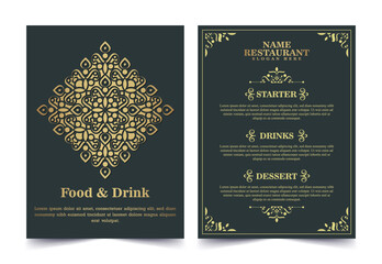 Luxury Menu Layout with Ornamental Elements.