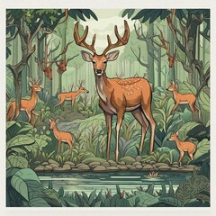 deer in the jungle