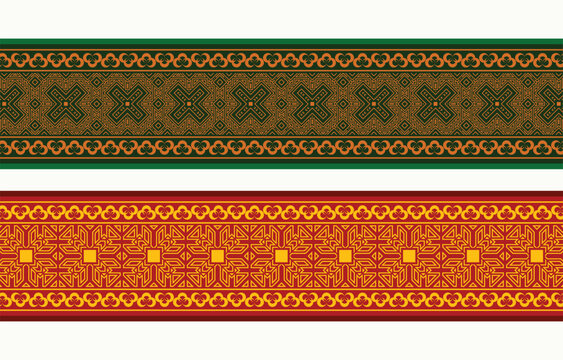 Henna banner border with colorful border