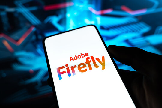 West Bangal, India - july 5, 2023 : Adobe firefly logo on phone screen stock image.
