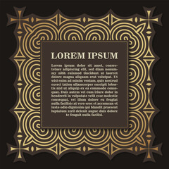 Calligraphic square ornament frame lines