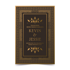 Elegant wedding invitation with pattern motif