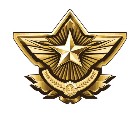 Flat veterans day badge template, Military badge