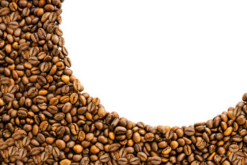 Roasted coffee beans isolated on white background, With png file.