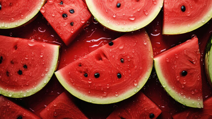 Watermelon slices. Fresh fruit red texture background